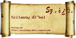 Szilassy Ábel névjegykártya