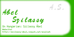 abel szilassy business card